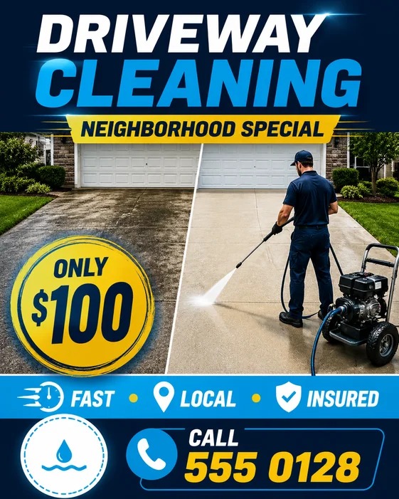 Driveway Cleaning Special flyer design