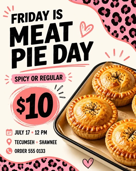 Pink Food Pop-Up flyer design