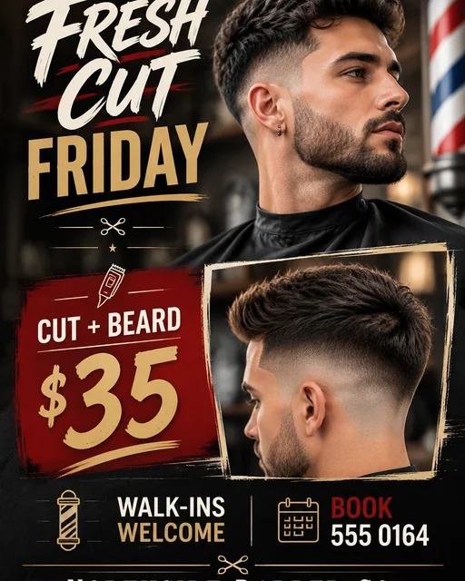 Barber Promotion flyer design
