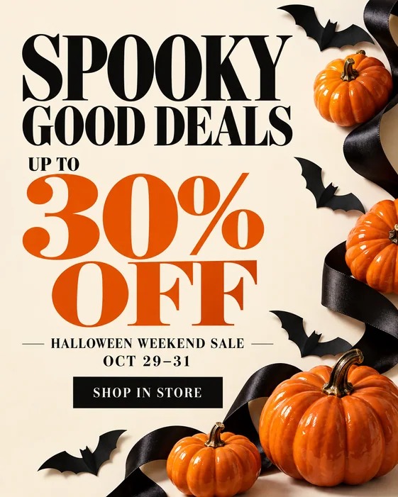Halloween Shop Sale flyer design