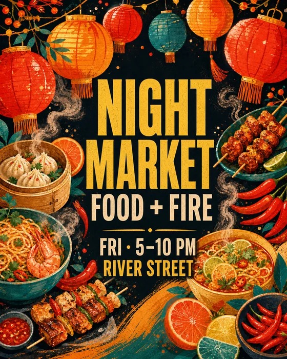 Night Market Food Festival poster design